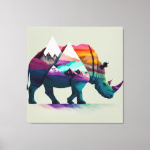 Eine Rhino Wall Art gemischt mit der Natur.