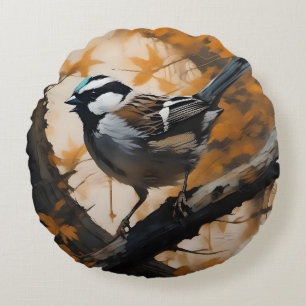 Eine Robin's Serenade in der Kanone, Rundes Kissen