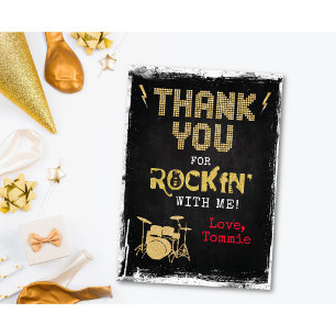Eine Rocks Rockstar Geburtstags Dankeskarte Einladung