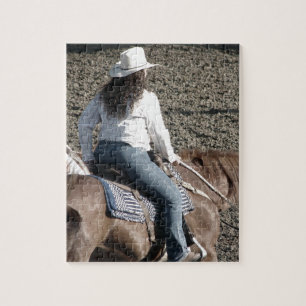 Eine Rodeo-Cowgirl Puzzle