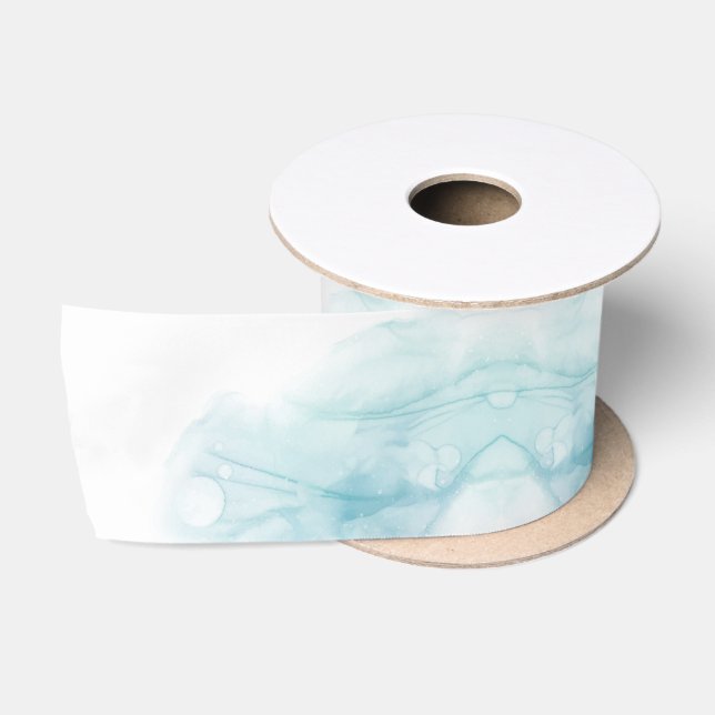 Eine Rolle hellblau-weiße Schleife Satinband (Spule)