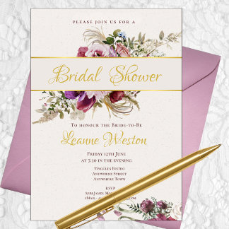 Eine romantische Bouquet Bridal Dusche Einladung