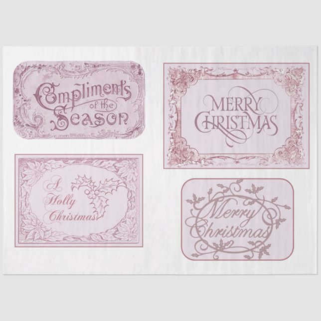 Eine rosa Farbe Weihnachtsserie Design 10 Seidenpapier (Vorderseite)