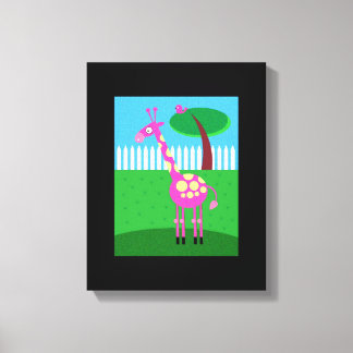 Eine rosa Giraffe lebt in meinem Hinterhof verwüst Leinwanddruck