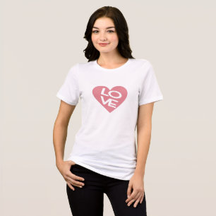 Eine rosa Herz- und Liebe-Typografie Tri-Blend Shirt