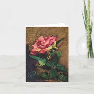 Eine rosa Rose Karte