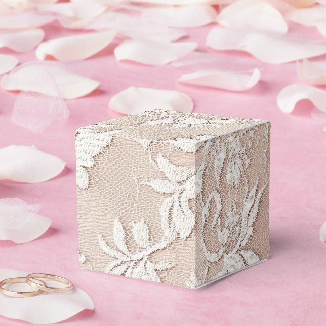 Eine rosa Spitzen-Serie Design #14 Geschenkschachtel (Hochzeit)
