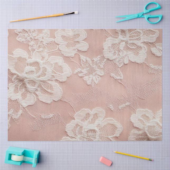 Eine rosa Spitzen-Serie Design #9 Seidenpapier (Basteln)