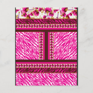 eine rosa und weiße Tapete mit einem Kreuz. Flyer