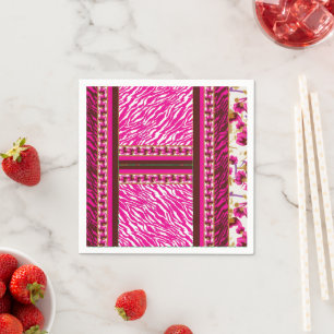 eine rosa und weiße Tapete mit einem Kreuz. Serviette