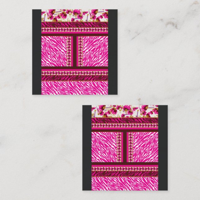 eine rosa und weiße Tapete mit einem Kreuz. Treuekarte (Vorne/Hinten)