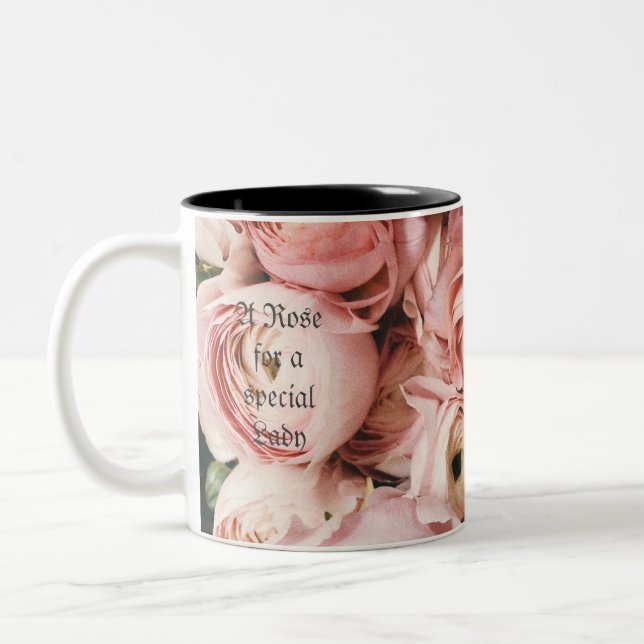 Eine Rose für eine besondere Dame Zweifarbige Tasse (Links)