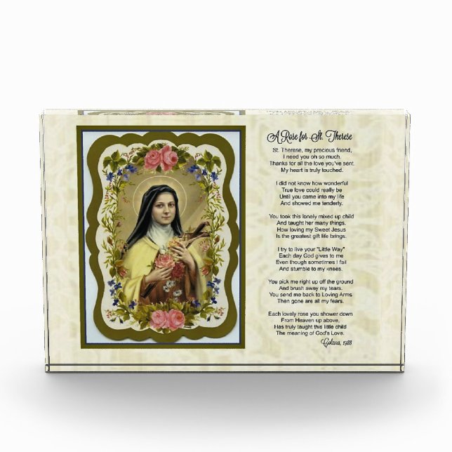 Eine Rose für Gedicht St. Therese Fotoblock (Vorderseite)