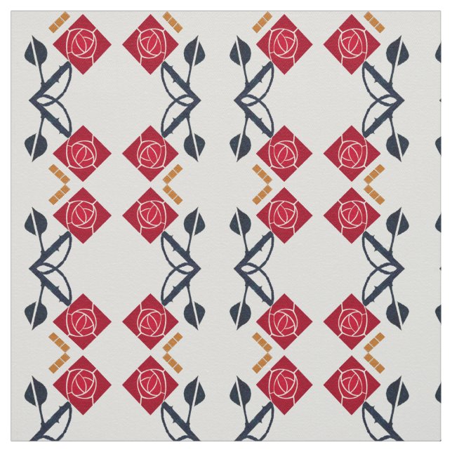 Eine Rose für Kunst und Handwerk im Mission Style Stoff (Muster)