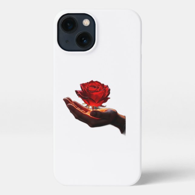 Eine Rose gibt Liebe aus iPhone Hülle (Rückseite)