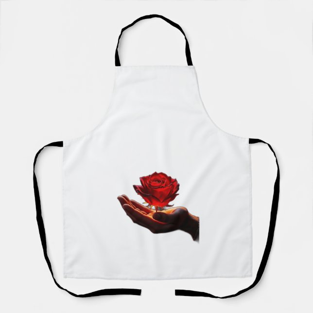 Eine Rose gibt Liebe aus Schürze (Vorderseite)