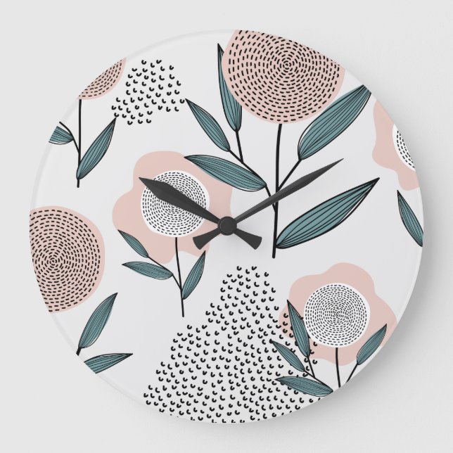 Eine Rose Große Wanduhr (Vorderseite)