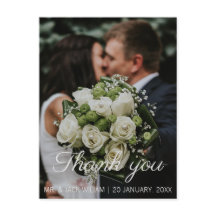 Eine Rose Hochzeit danke Postkarte
