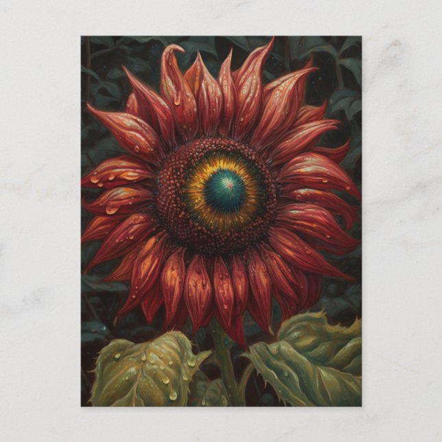 Eine Rostsonnenblume Postkarte (Vorderseite)