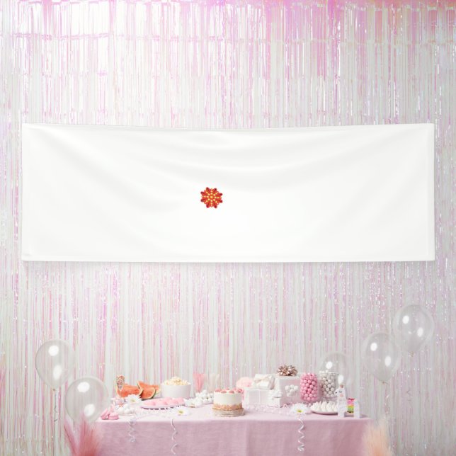 eine rot-gelbe Blume mit schwarzen Punkten Banner (Party)