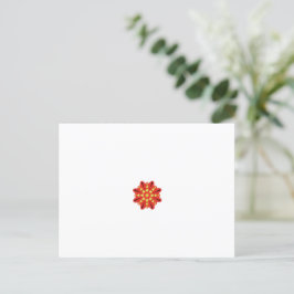 eine rot-gelbe Blume mit schwarzen Punkten Postkarte