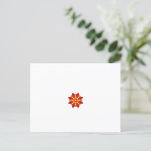 eine rot-gelbe Blume mit schwarzen Punkten Postkarte