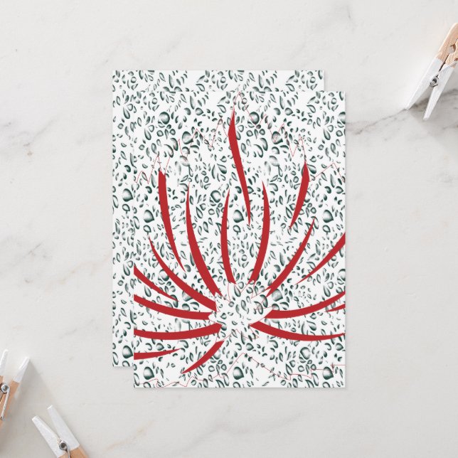 eine rote Blume auf schwarzem Hintergrund Einladung (Vorderseite/Rückseite Beispiel)