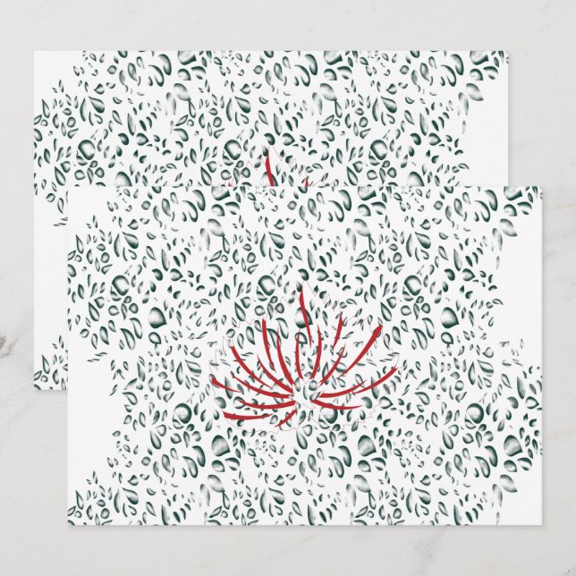 eine rote Blume auf schwarzem Hintergrund Einladung (Vorne/Hinten)