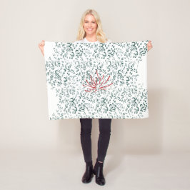 eine rote Blume auf schwarzem Hintergrund Fleecedecke