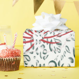 eine rote Blume auf schwarzem Hintergrund Geschenkpapier