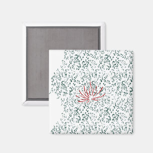 eine rote Blume auf schwarzem Hintergrund Magnet