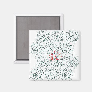 eine rote Blume auf schwarzem Hintergrund Magnet