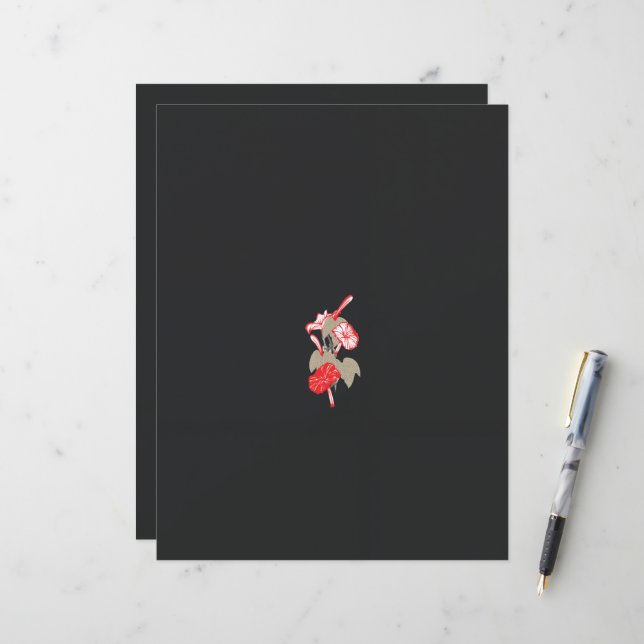 eine rote Blume auf weißem Hintergrund (Vorderseite/Rückseite Beispiel)