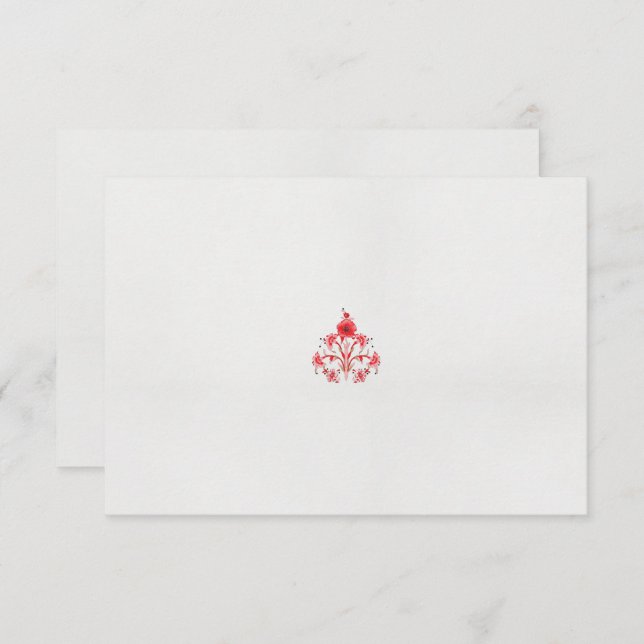 eine rote Blume auf weißem Hintergrund Dankeskarte (Vorne/Hinten)