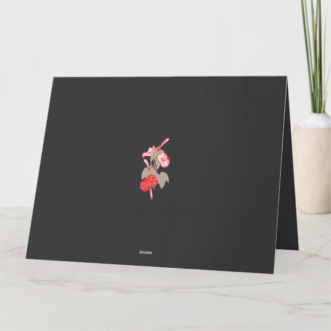 eine rote Blume auf weißem Hintergrund Dankeskarte (Rückseite)