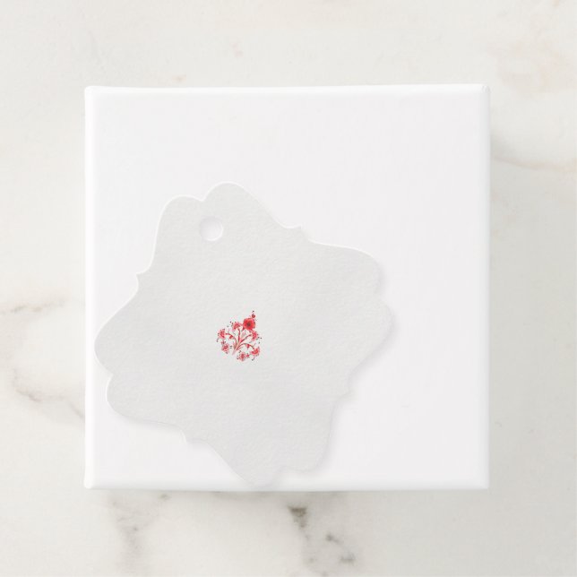 eine rote Blume auf weißem Hintergrund Geschenkanhänger (Beispiel)