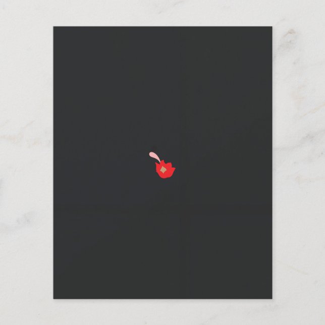 eine rote Blume mit schwarzem Hintergrund Flyer (Vorne)