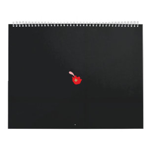 eine rote Blume mit schwarzem Hintergrund Kalender