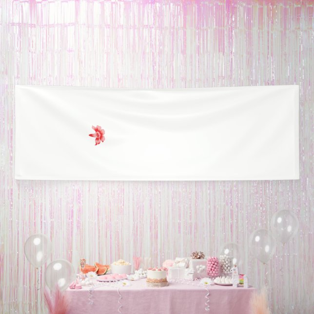 Eine rote Blütengrafik, die wie eine Clipkunst aus Banner (Party)