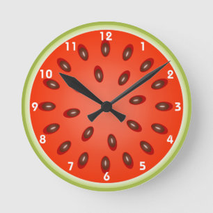 Eine Rote Wassermelone Runde Wanduhr