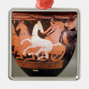 Eine Rotzahl Glocke krater Ornament Aus Metall