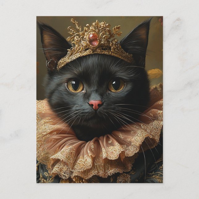 Eine Royal Black Cat Postkarte (Vorderseite)
