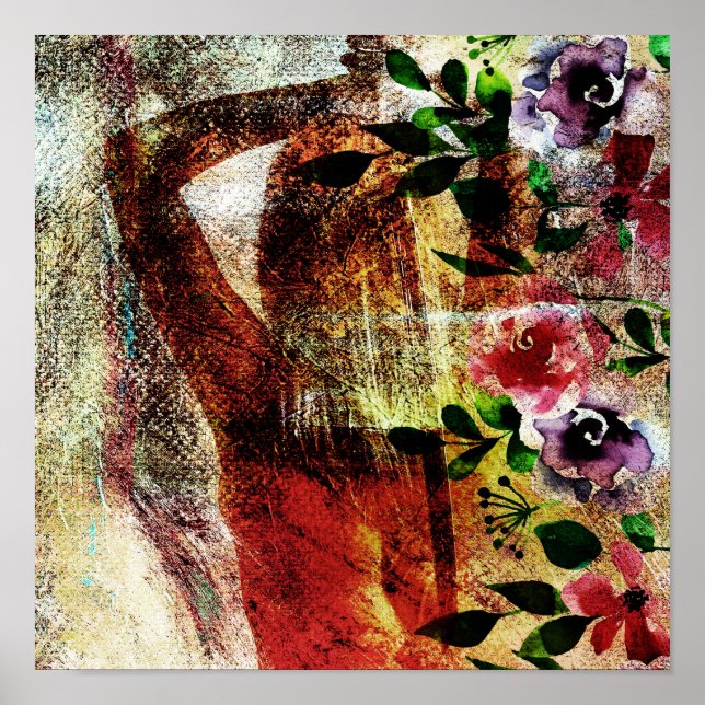 Eine rückwärtige Ansicht einer Frau mit einem Schw Poster (Vorne)