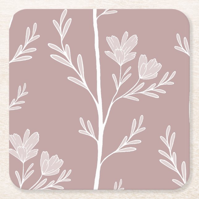 Eine ruhige Reise XL weiße Blume antikes Rot Rechteckiger Pappuntersetzer (Vorderseite)