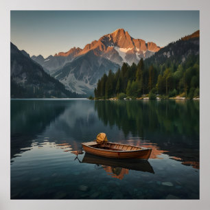 Eine ruhige und faszinierende Alpenlandschaft Poster