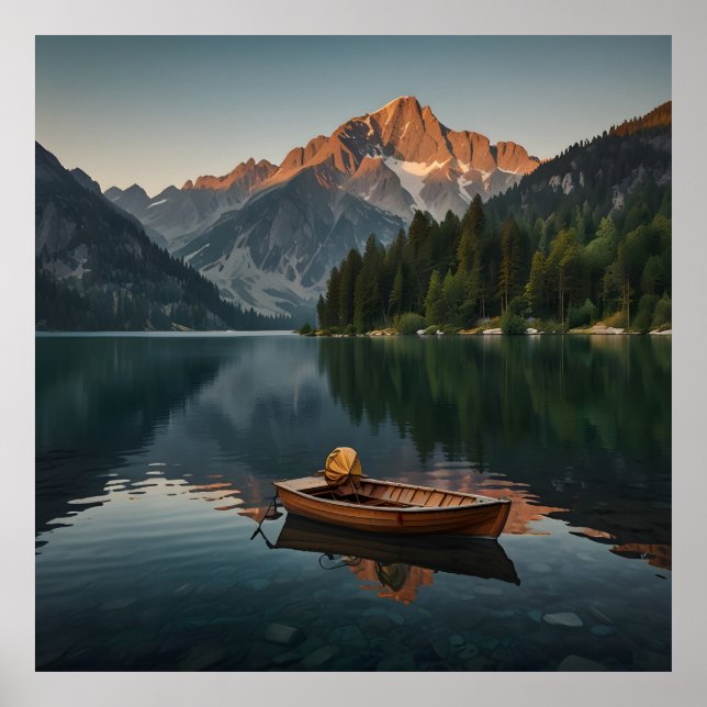 Eine ruhige und faszinierende Alpenlandschaft Poster (Vorne)