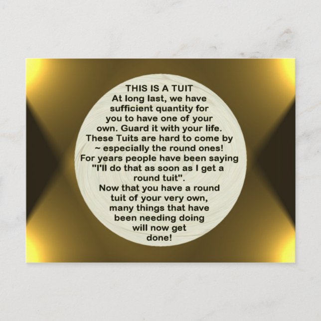 Eine runde Tube ~ Postkarte (Vorderseite)