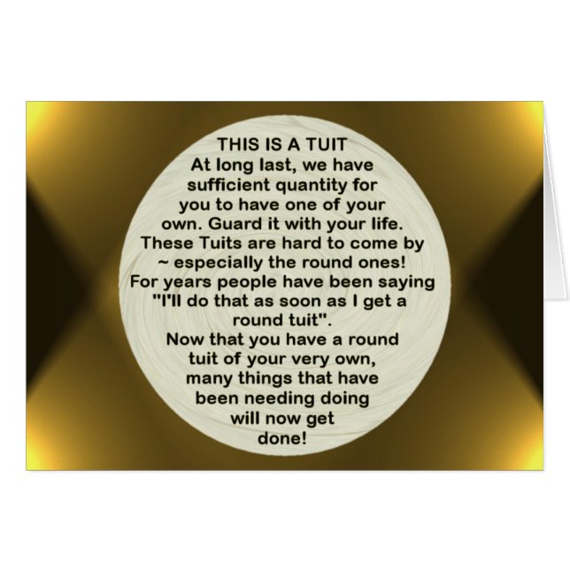 Eine runde Tuit ~ Karte (Vorderseite (Horizontal))