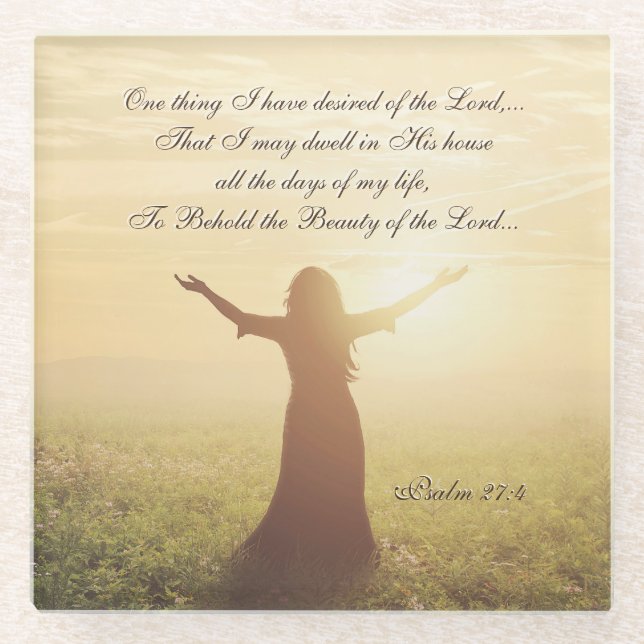 Eine Sache, die ich vom Herrn gewünscht habe, Psal Glasuntersetzer (Vorderseite)
