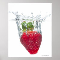 Eine saftig reife Bio Erdbeerfrucht zum Spritzen